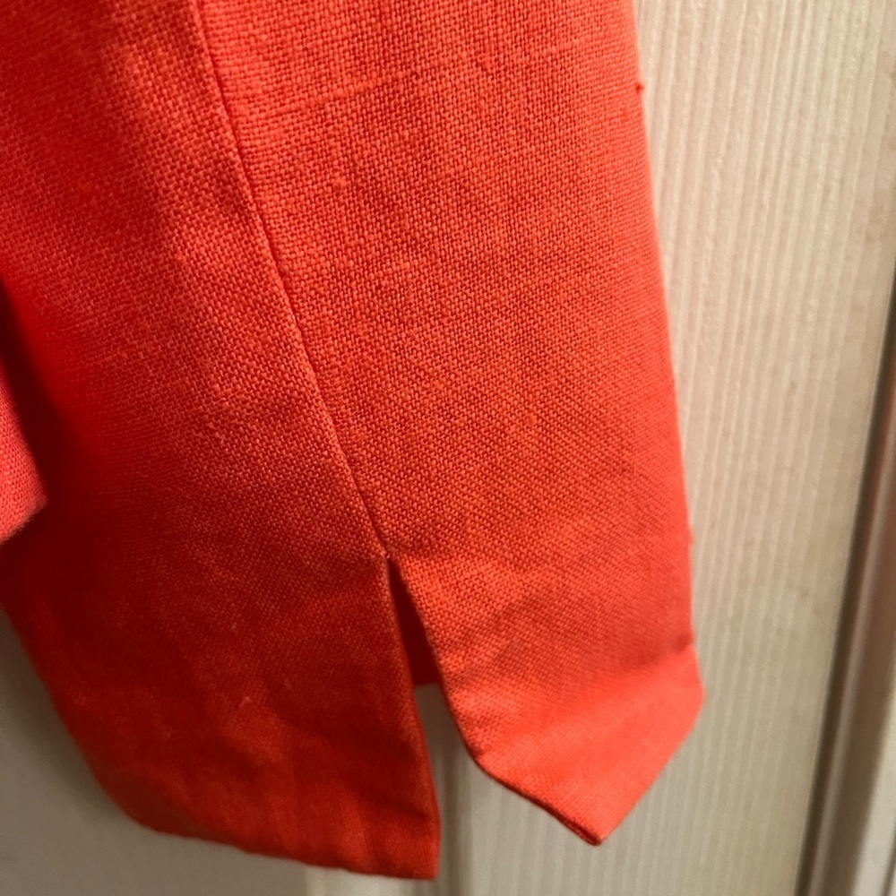 KASPER~100% LINEN~CROPPED BLAZER~CORAL~12 - Picture 8 of 10
